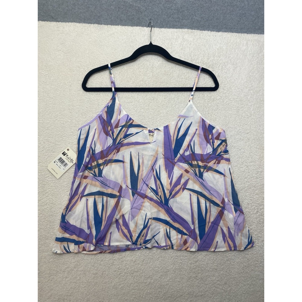 NWT Salt Life Spaghetti Strap Crop Tank Top Tropical Purple "Large" See!